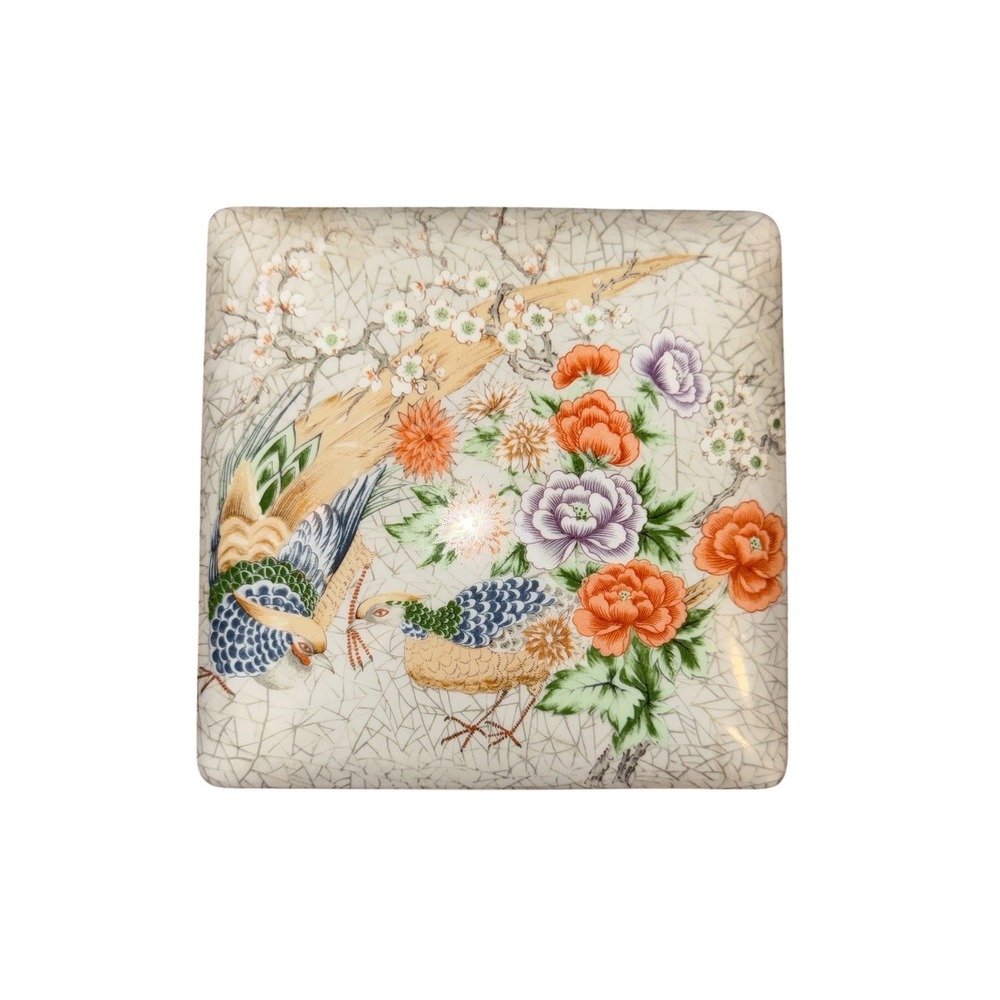 Shafford Trinket Box Unisex OS Cream Good Fleurs de Chine Pheasant Floral Japan